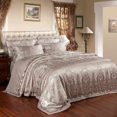 European Jacquard Satin Embroidered Bedding Set