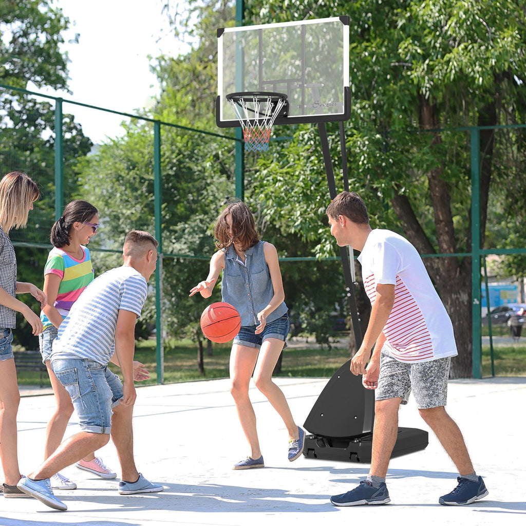 Basketball Hoop Outdoor, 4.9-10ft Portable Basketball Goal with 44" Shatterproof Backboard, Rebound System, Wheels