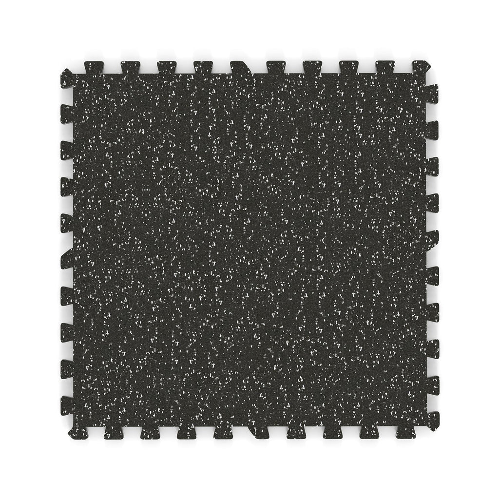 0.79 inch Thick Rubber Top Exercise Mat 48 Sq Ft with Boarders-Black