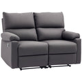 2 Seater Reclining Chair, Loveseat Recliner Sofa with Footrest and Split Backrest, Dark Grey