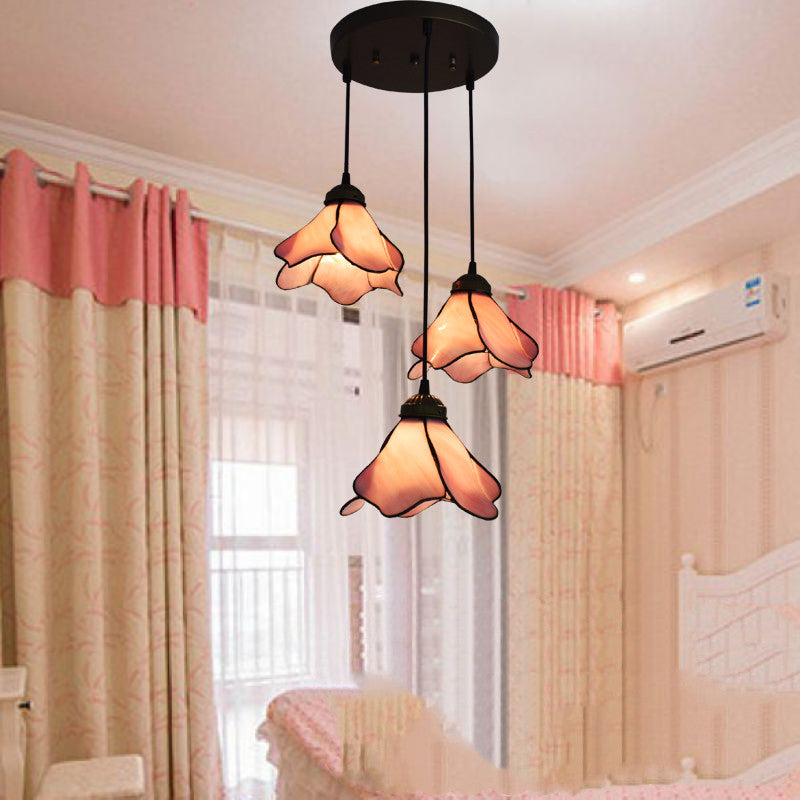 Tiffany-Style Retro Glass Pendant Chandelier
