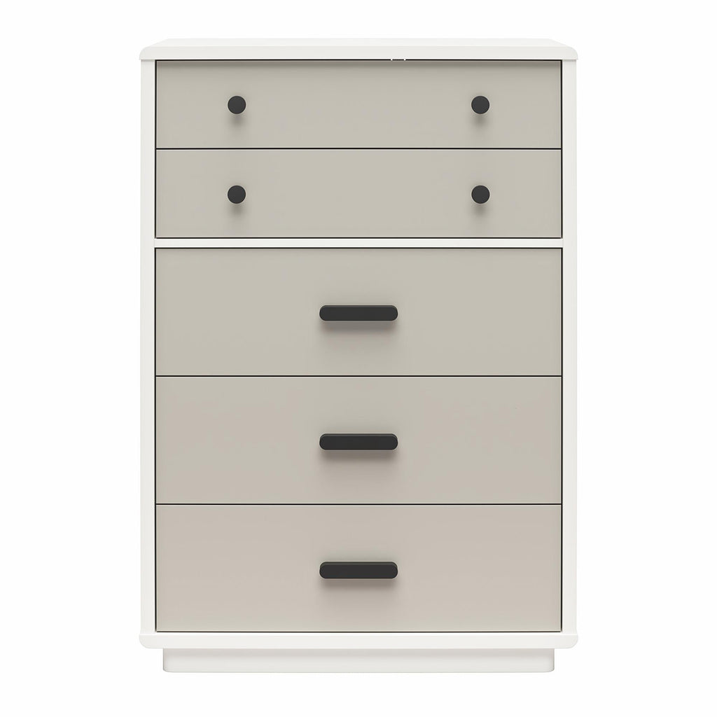White and Gray 5-Drawer Tall Dresser (United States Delivery Only)