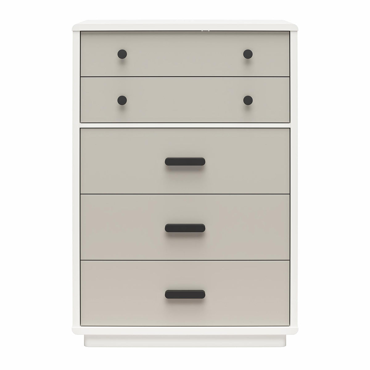 White and Gray 5-Drawer Tall Dresser (United States Delivery Only)