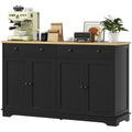 Modern Sideboard, Buffet Cabinet with Storage Drawers, Adjustable Shelves for Living Room, Dining Room, Entryway, Black