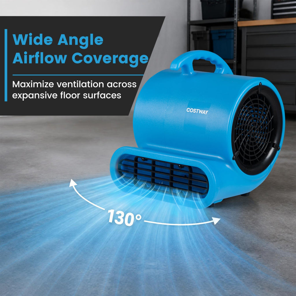 1/2 HP Air Mover 3-Speed 2800 CFM Commercial Blower Fan-Blue