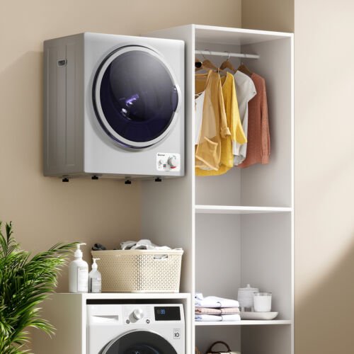 1.5 Cu.ft Clothes Dryer with with Stainless Steel Wall Mount-Silver