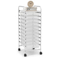 10 Drawer Rolling Storage Cart Organizer with 4 Universal Casters-Transparent