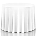 10 Pieces 90 Inch Home Restaurant Polyester Round Tablecloth-White