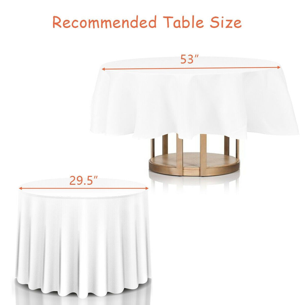 10 Pieces 90 Inch Home Restaurant Polyester Round Tablecloth-White