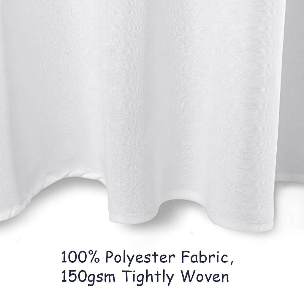 10 Pieces 90 Inch Home Restaurant Polyester Round Tablecloth-White