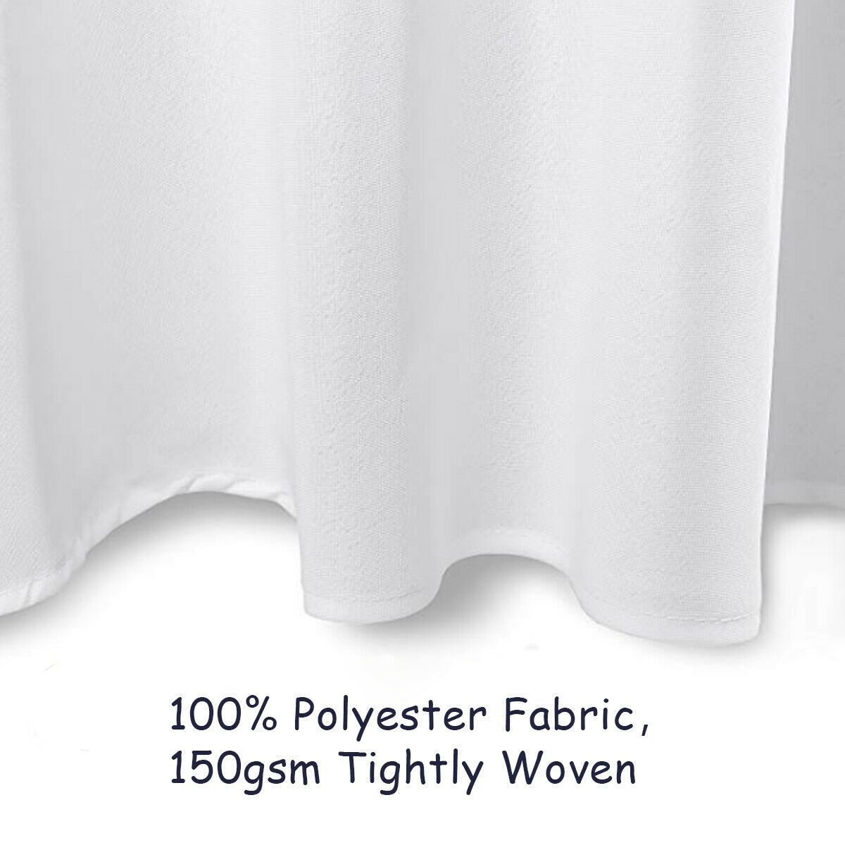 10 Pieces 90 Inch Home Restaurant Polyester Round Tablecloth-White