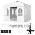 10 x 10 FT Pop Up Canopy Tent with 4 Sidewalls and Adjustable Height Waterproof-White