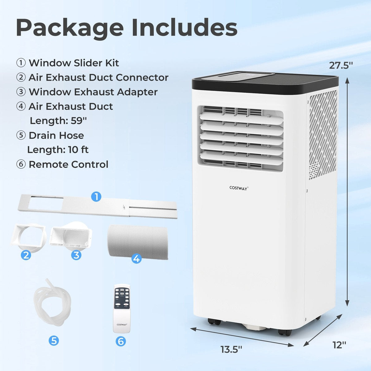 10000 BTU Portable Air Conditioner, 3 in 1 Floor AC Unit with Fan and Dehumidifier, 450 sq ft