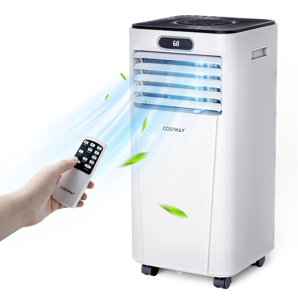 10000 BTU 4-in-1 Portable Air Conditioner with Dehumidifier and Fan Mode, White, 350 sq ft