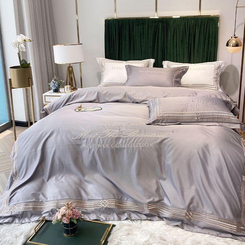 Tencel Embroidered Washed Cotton Bedding Set
