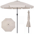 10 FT Scalloped Patio Umbrella with Push Button Tilt and 8 Fiberglass Ribs-Beige