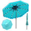 10 FT Solar LED Patio Umbrella for Deck and Pool-Turquoise