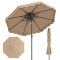 10 Feet Patio Umbrella with Push Button Tilt and Crank-Coffee