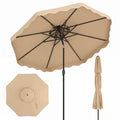 10 Feet Patio Umbrella with Push Button Tilt and Crank-Beige