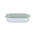 PYREX 1134584 Deep 7 x 11" Rectangle Glass Baking Dish with Sage Green Lid