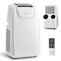 12000 BTU Dual Hose Portable Air Conditioner with Remote Control, White, 400 sq ft