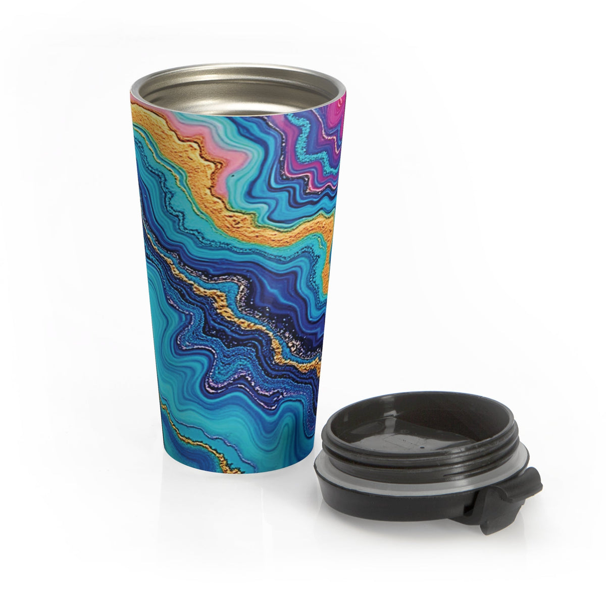 Geode Swirl Stainless Steel Travel Mug