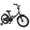 18 Inch Kids Bike with Removable Training Wheels and Adjustable Seat, Black