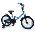 18 Inch Kids Bike with Removable Training Wheels and Adjustable Seat, Blue