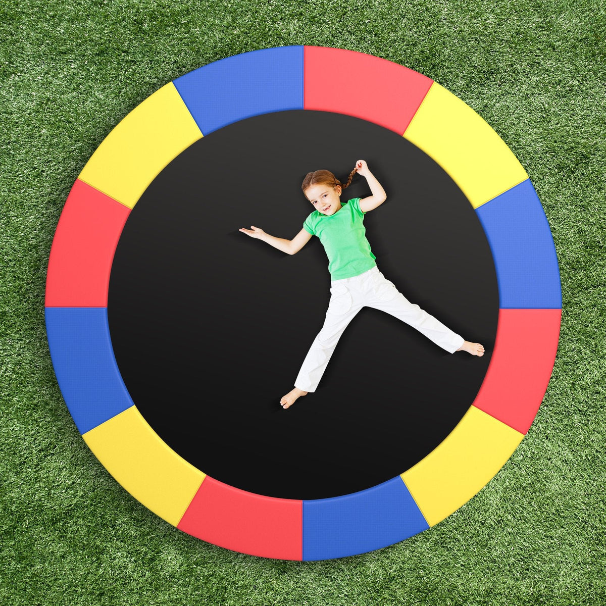 12 Feet Trampoline Pad Replacement Safety Pad with Fixing Straps (Multicolor)