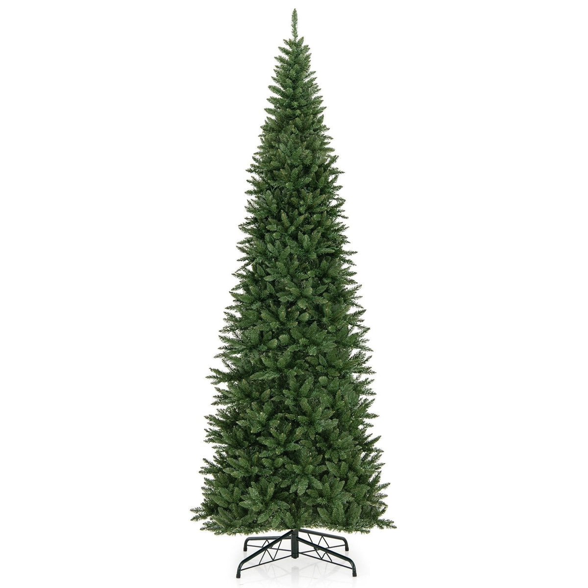 12 FT Pre-Lit Slim Artificial Christmas Tree with 800 Warm White LED Lights and 2125 Hinged Tips
