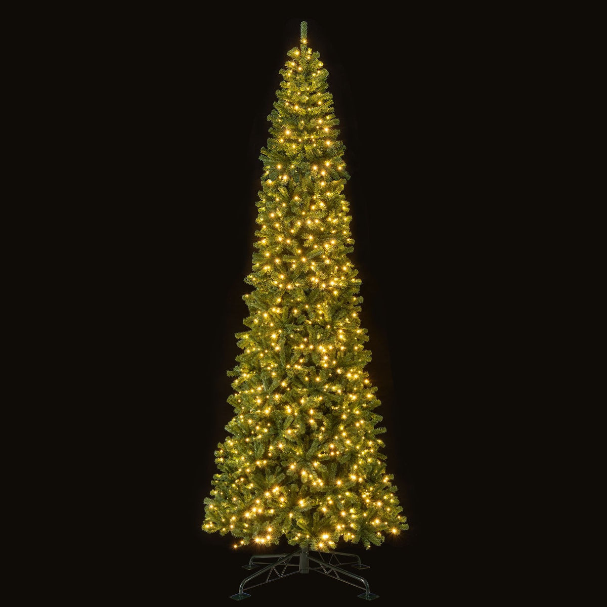 12 FT Pre-Lit Hinged Artificial Christmas Tree, 2536 PVC Tips and 1030 Warm White LED Lights