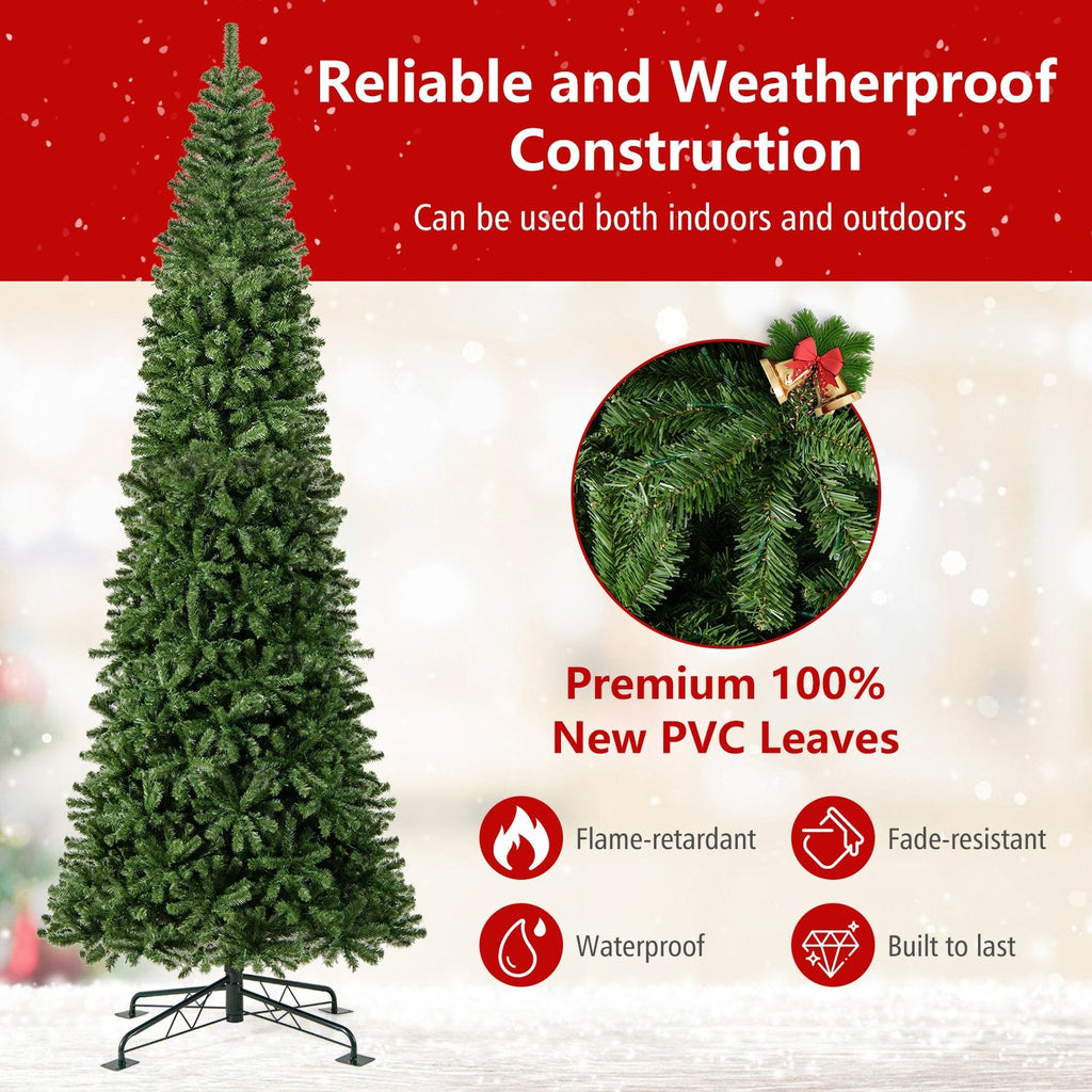 12 FT Pre-Lit Hinged Artificial Christmas Tree, 2536 PVC Tips and 1030 Warm White LED Lights