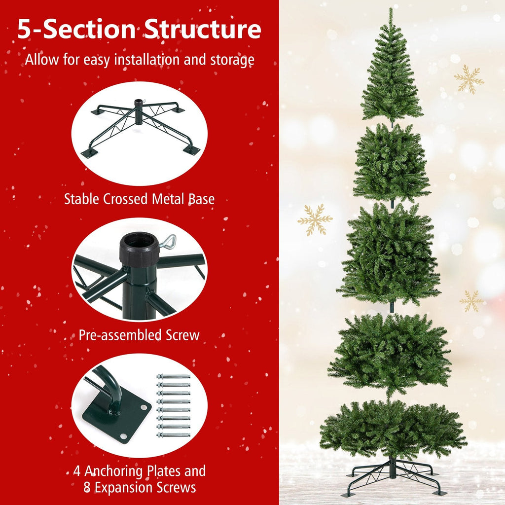 12 FT Pre-Lit Hinged Artificial Christmas Tree, 2536 PVC Tips and 1030 Warm White LED Lights