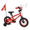 12 Inch Kids Bike with Front V Brake, Speaker and Training Wheels, Red