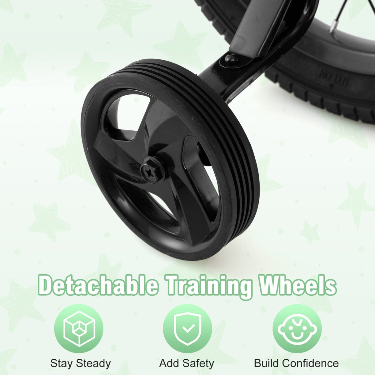 12 Inch Kids Bike with Basket, Bell and Detachable Training Wheels, Silver