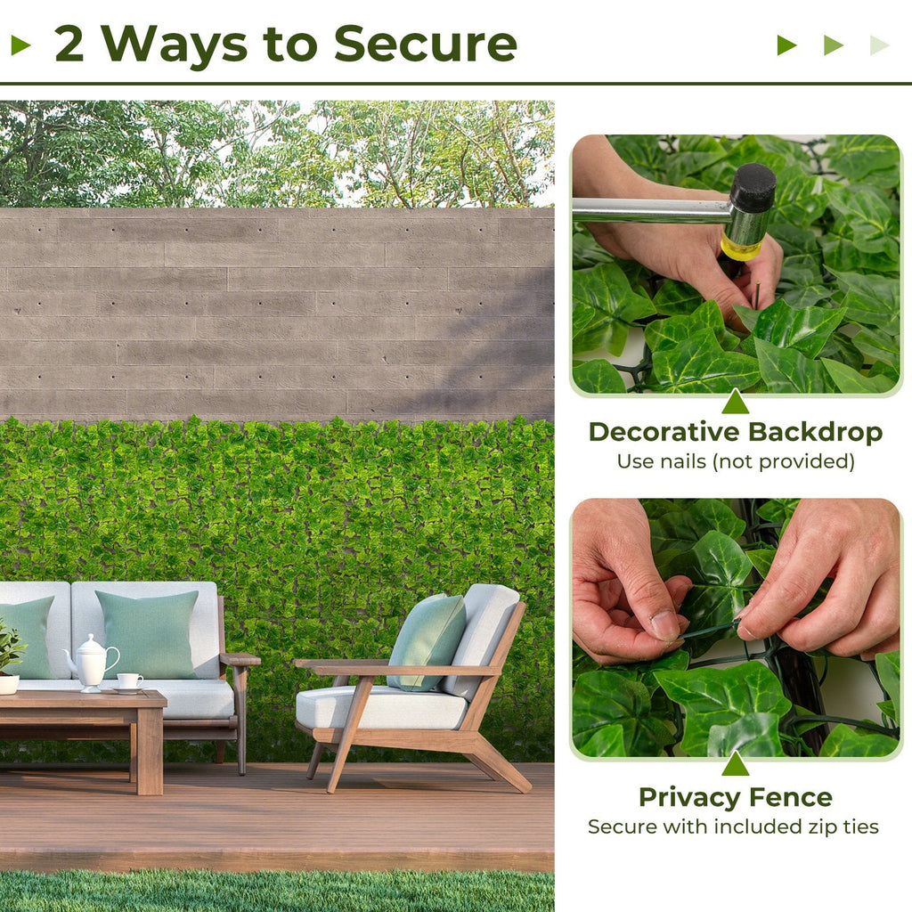 120 x 40 Inch Artificial Ivy Privacy Fence Faux Ivy Vines Covering