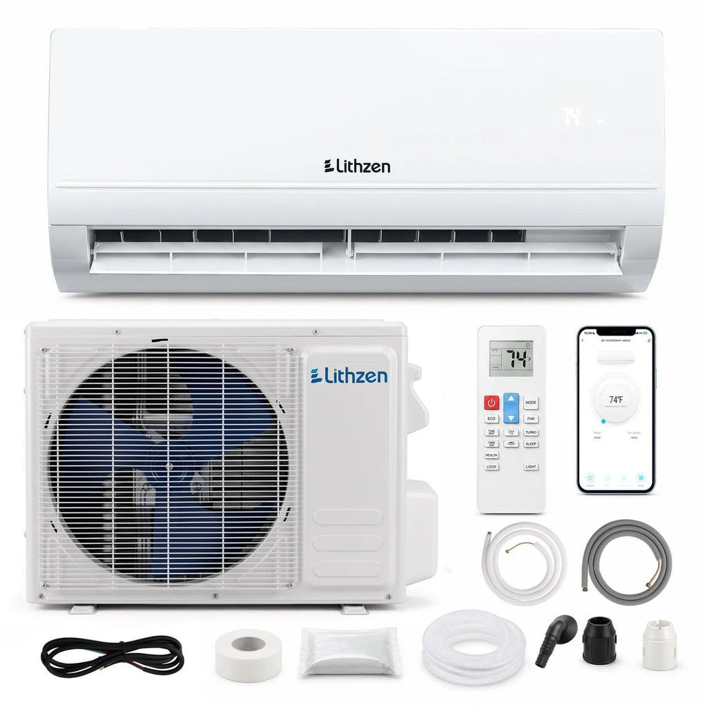 Lithzen 12000 BTU 208-230V 17 SEER2 Mini Split Air Conditioner and Heater WiFi Enabled
