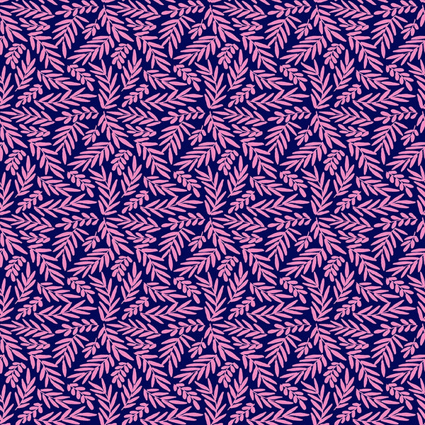 Vibrant Blooms - Navy Fern