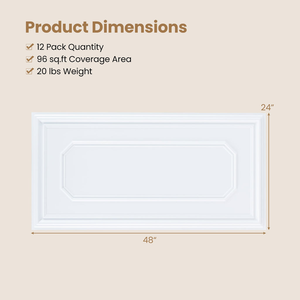 12 Pieces Ceiling Tiles Decorative PVC Ceiling Covering Panels