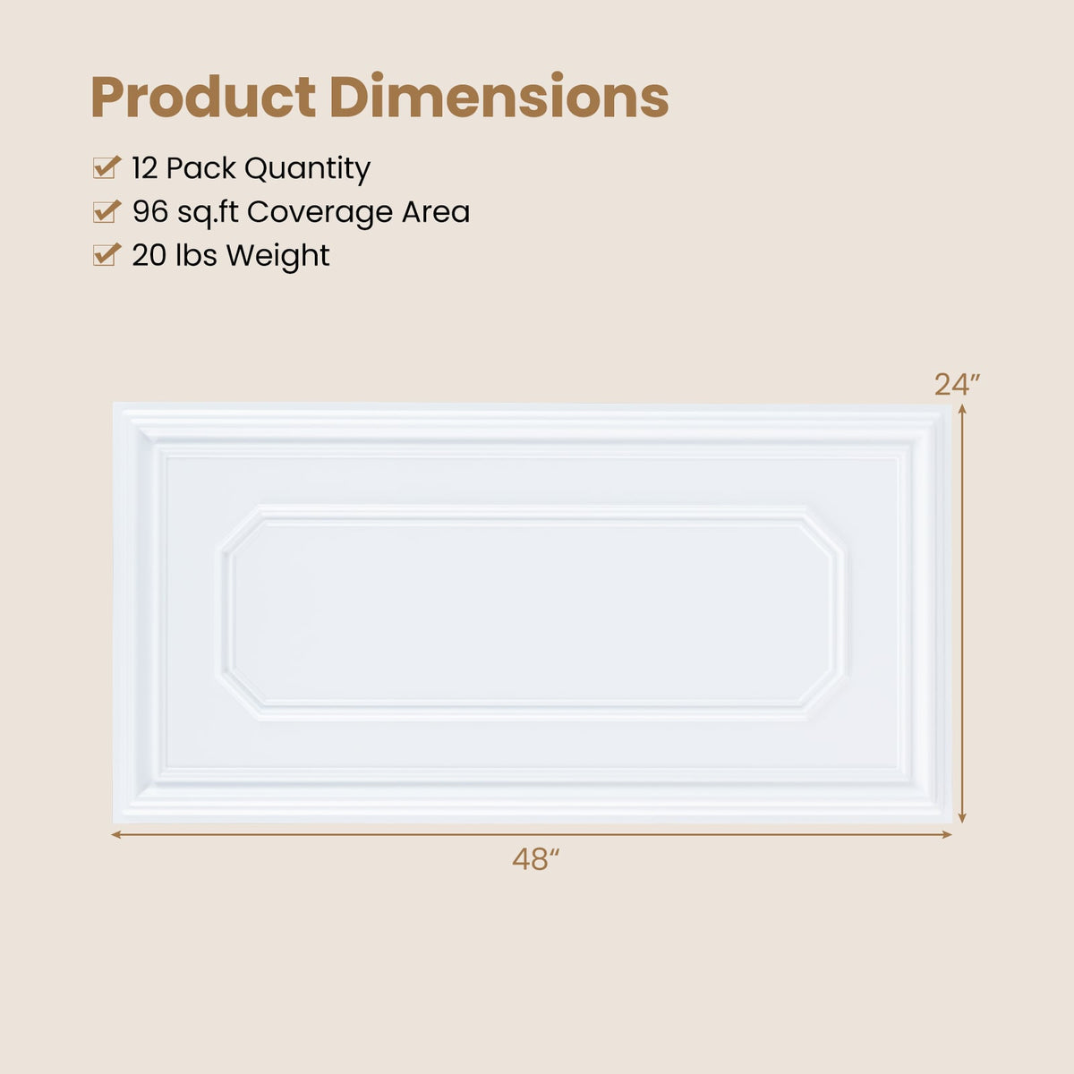 12 Pieces Ceiling Tiles Decorative PVC Ceiling Covering Panels
