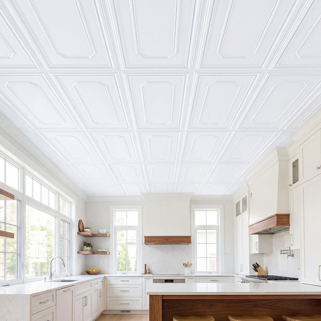 12 Pieces Ceiling Tiles Decorative PVC Ceiling Covering Panels