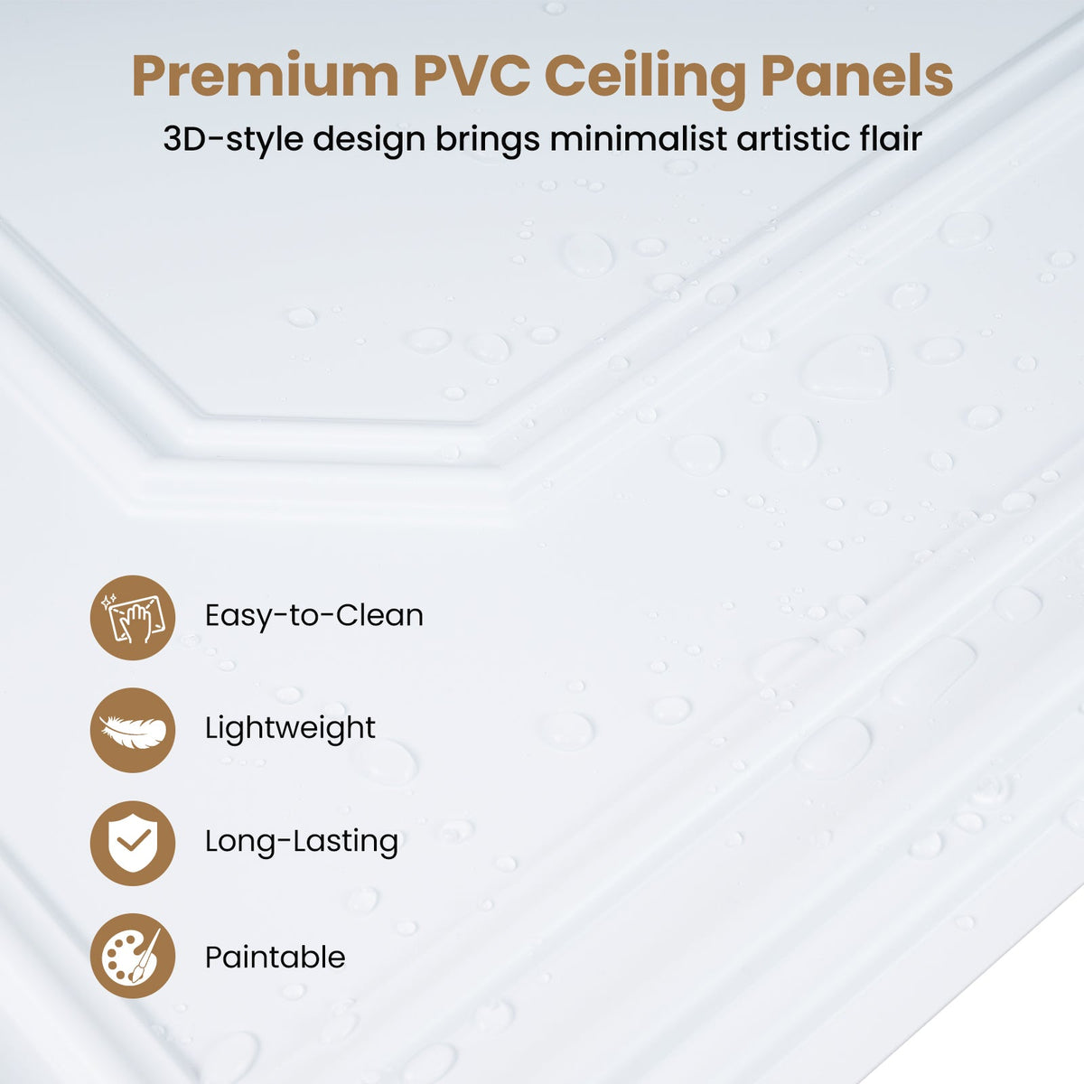 12 Pieces Ceiling Tiles Decorative PVC Ceiling Covering Panels