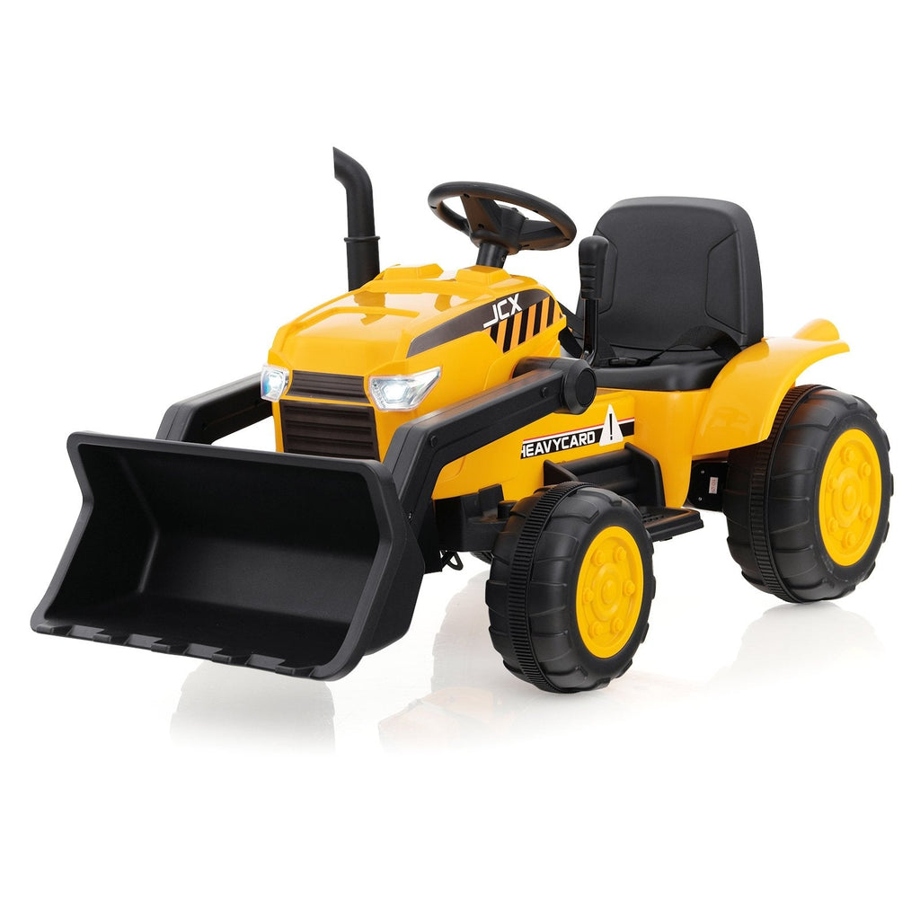 12V Kids Ride On Excavator with Adjustable Digging Bucket, Locking Arm Hook, Slow Start and Adult Only Remote, Yellow