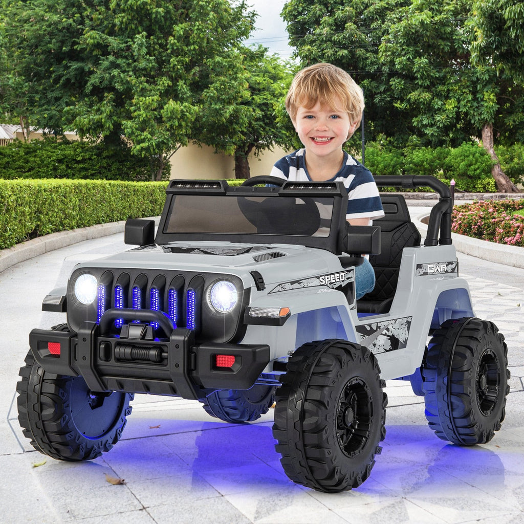 12V Kids 2 Seater Ride On Truck with EPS Auto Homing Steering, 2.4G Remote and Soft Start, 77 lb, Gray
