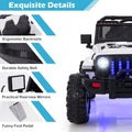 12V Kids 2 Seater Ride On Truck with 35 kg Load Capacity, 2.4G Remote, Spring Suspension and USB, White