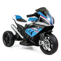 12V Licensed BMW Kids 3 Wheel Motorcycle with High and Low Speed, USB, Study Mode and Headlight, 66 lb, Blue