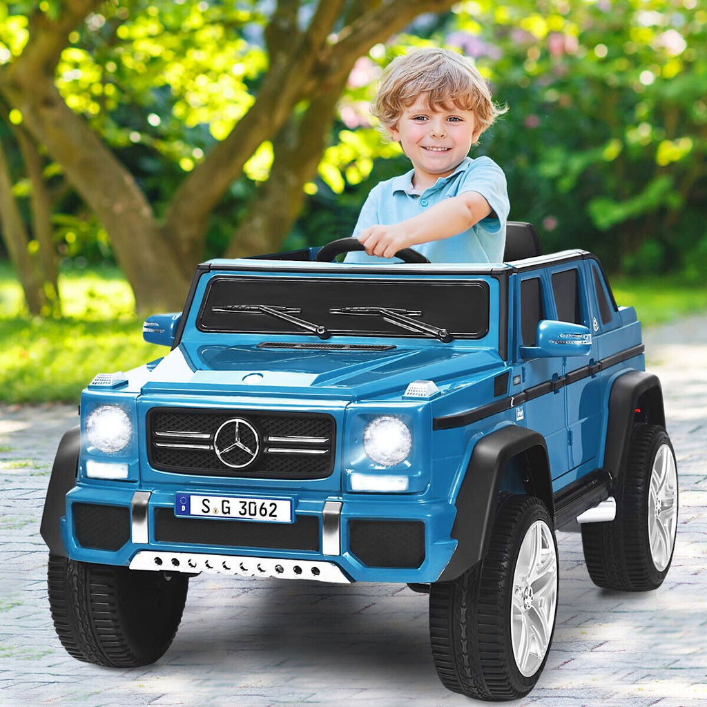 12V Licensed Mercedes-Benz Maybach Kids Ride On Car with Handle, Step, 2.4G Remote and USB, 66 lb, Navy