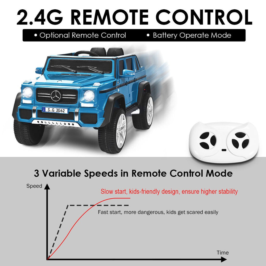 12V Licensed Mercedes-Benz Maybach Kids Ride On Car with Handle, Step, 2.4G Remote and USB, 66 lb, Navy