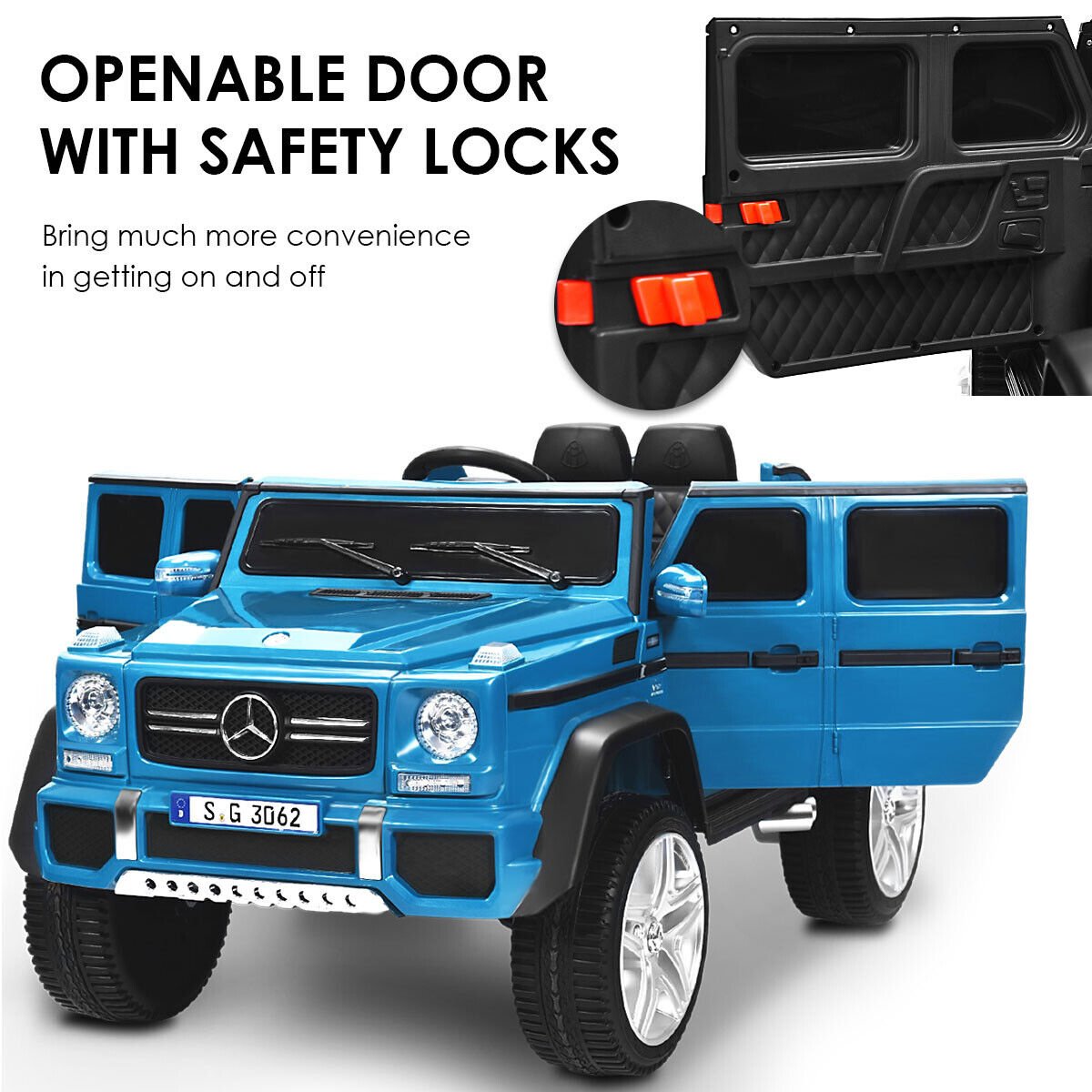 12V Licensed Mercedes-Benz Maybach Kids Ride On Car with Handle, Step, 2.4G Remote and USB, 66 lb, Navy