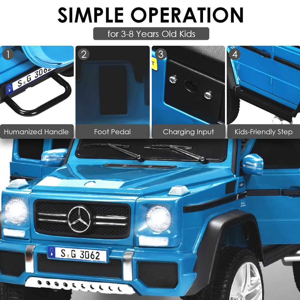 12V Licensed Mercedes-Benz Maybach Kids Ride On Car with Handle, Step, 2.4G Remote and USB, 66 lb, Navy